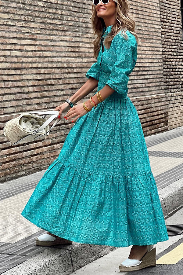 LD | Special Treat Bedrukte maxi-jurk met elastiek in de taille