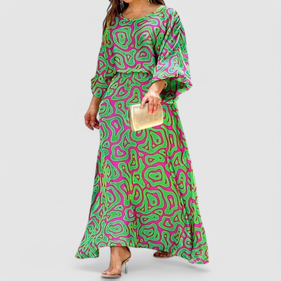 LD Abstracte print maxi jurk
