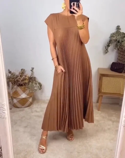 LD | Elegante geplooide maxi jurk
