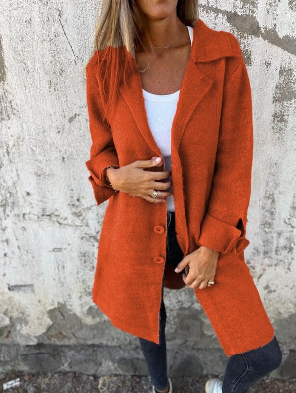 LD | Teni™ Lange, casual, elegante jas met praktische zakken