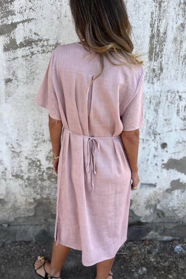LD | Bohemian Linnen Losse Midi Jurk