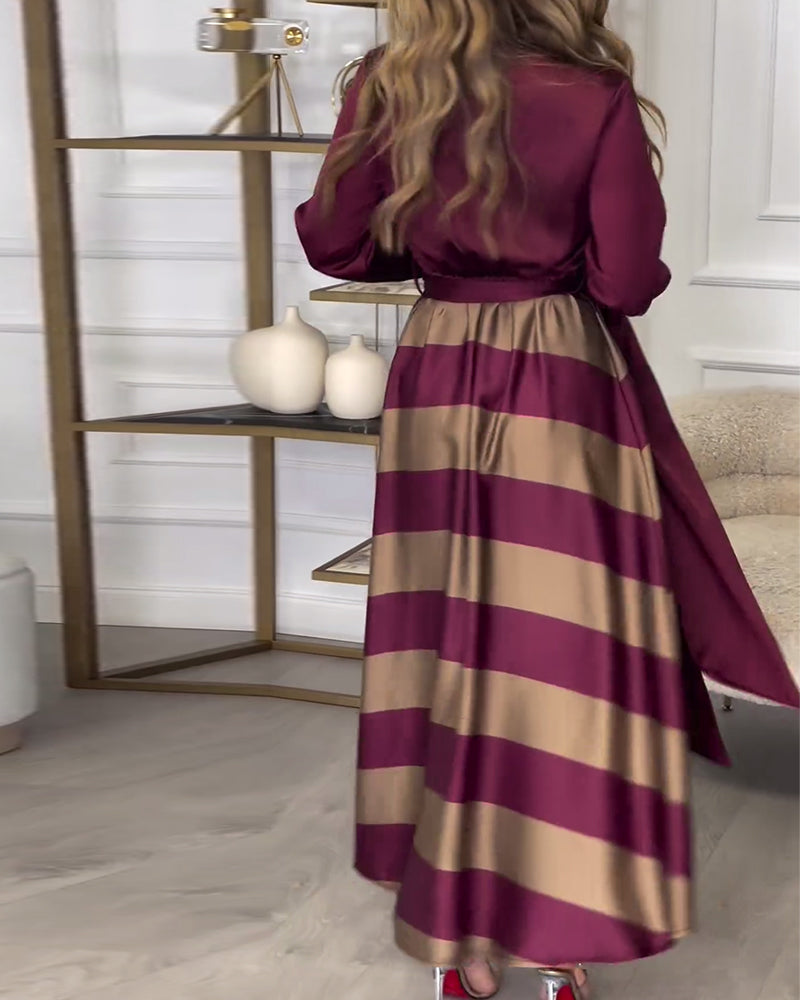 LD | Elegante gestreepte maxi jurk
