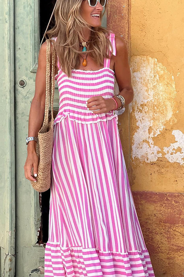 LD | What A Dream Gestreepte maxi jurk met dinerjassen