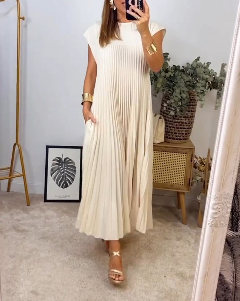 LD | Elegante geplooide maxi jurk