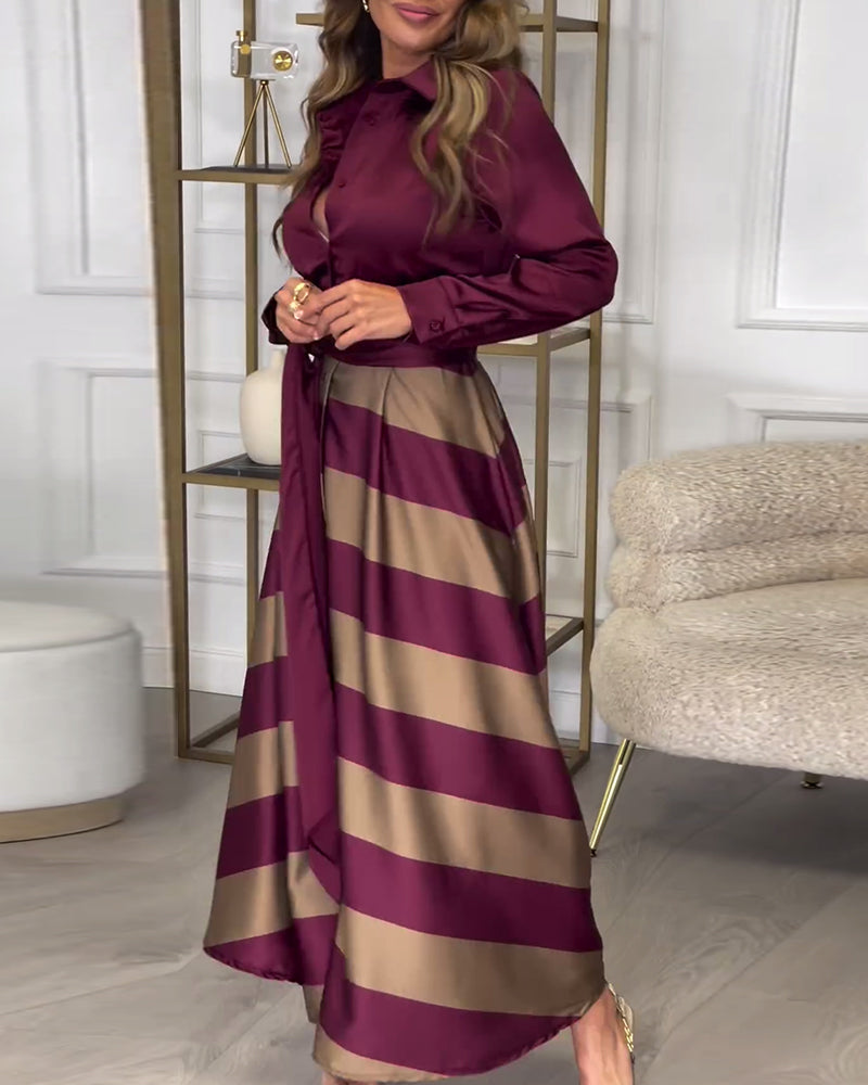 LD | Elegante gestreepte maxi jurk