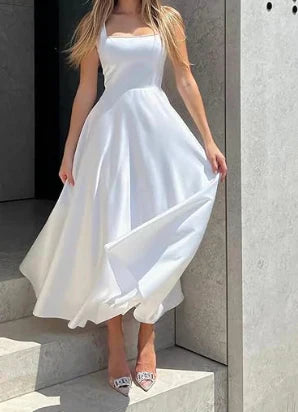 LD | Moderne mouwloze maxi jurk met hoge taille voor vrouwen