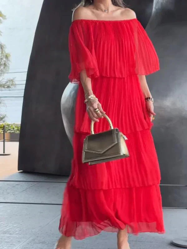 LD | Elegante lange chiffon jurk voor taarten