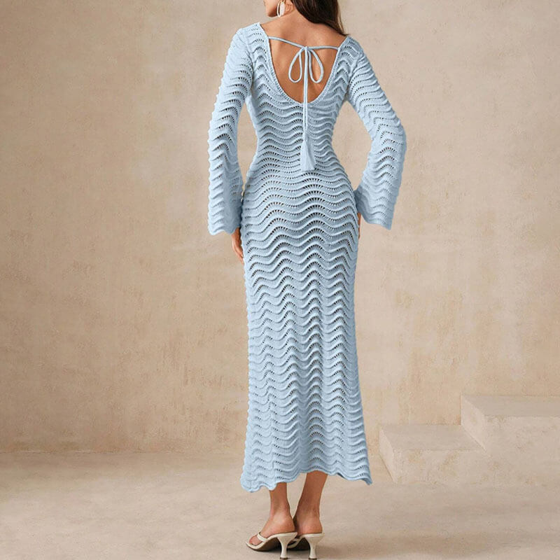 LD | elegante gehaakte midi-jurk voor vrouwen