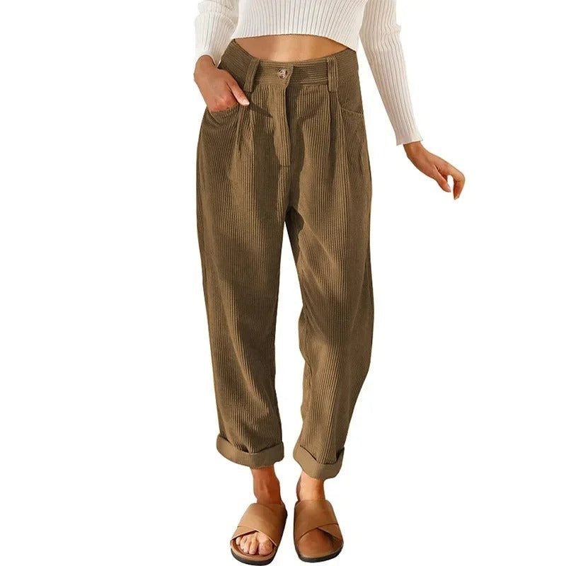 LD | Broek met hoge taille en wijde pijpen