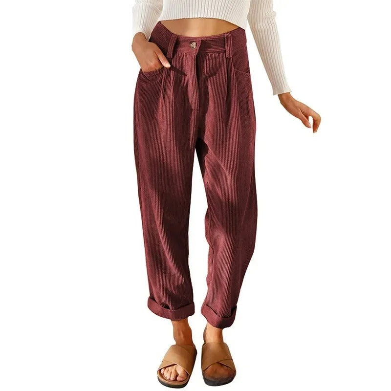 LD | Broek met hoge taille en wijde pijpen