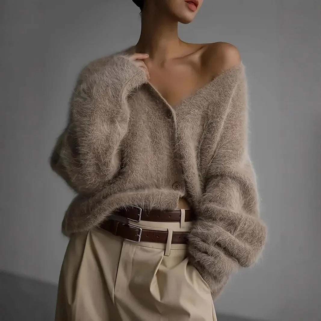 LD | pluizig off-the-shoulder vest