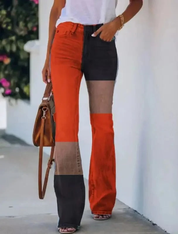 LD | Bedrukte broek met hoge taille
