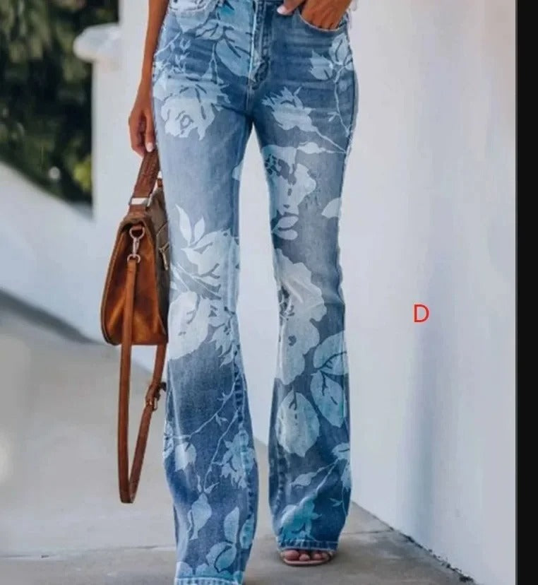 LD | Bedrukte broek met hoge taille