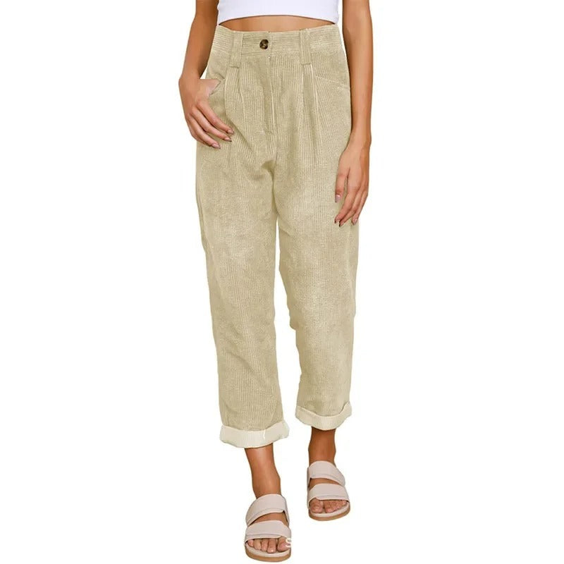 LD | Broek met hoge taille en wijde pijpen