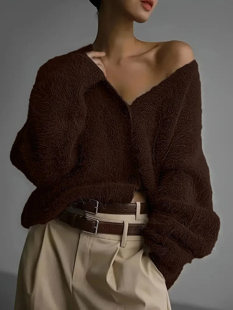 LD | pluizig off-the-shoulder vest