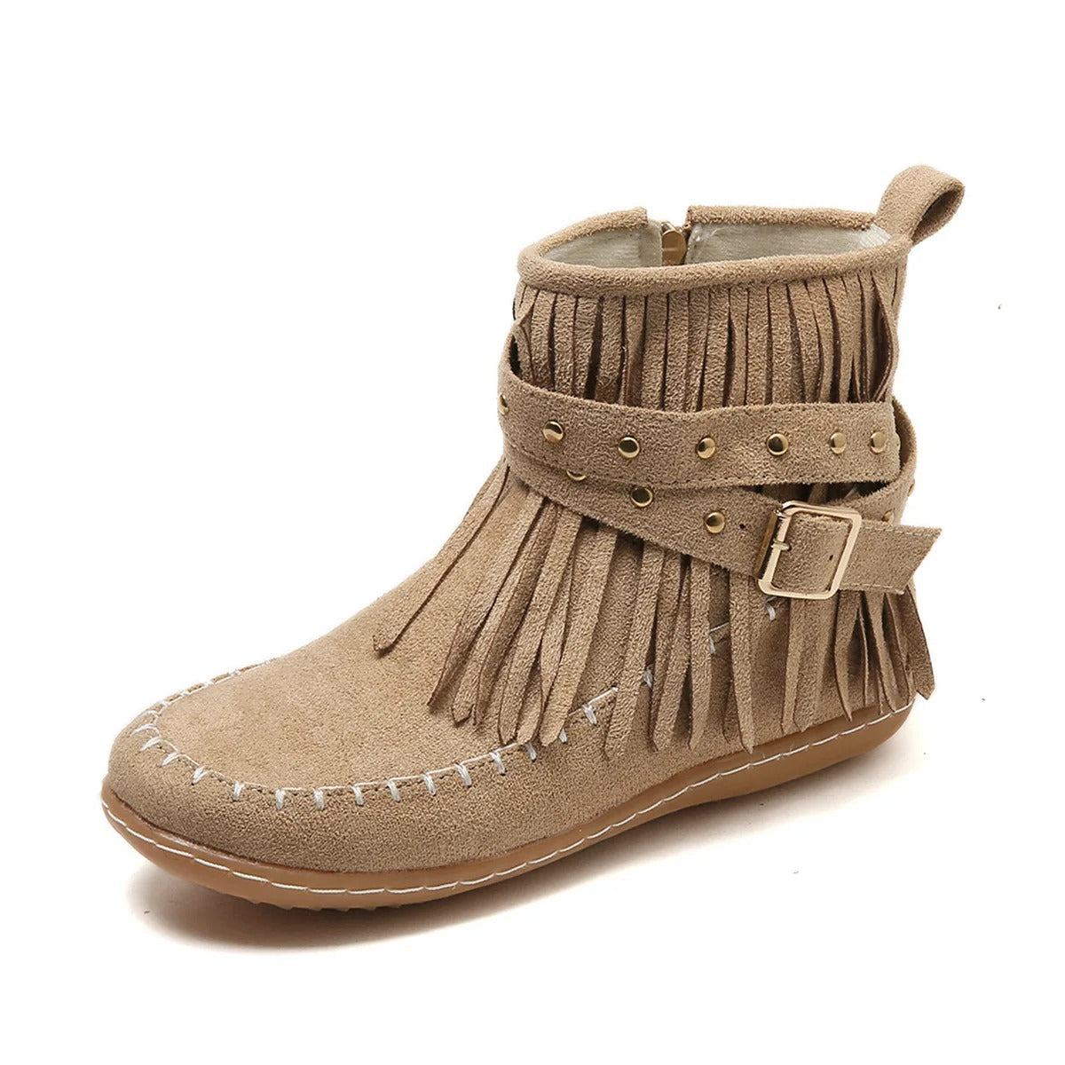 LD | Boho mocassin laarzen met franjes