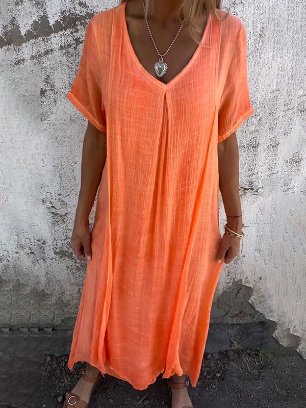 LD | Moeiteloze maxi jurk met V-halslijn