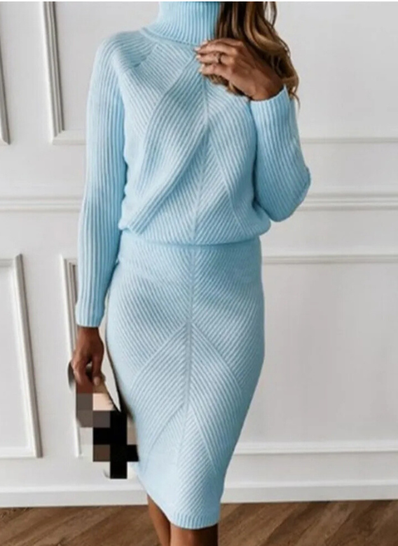 LD | Elegante ribtrui en rok set