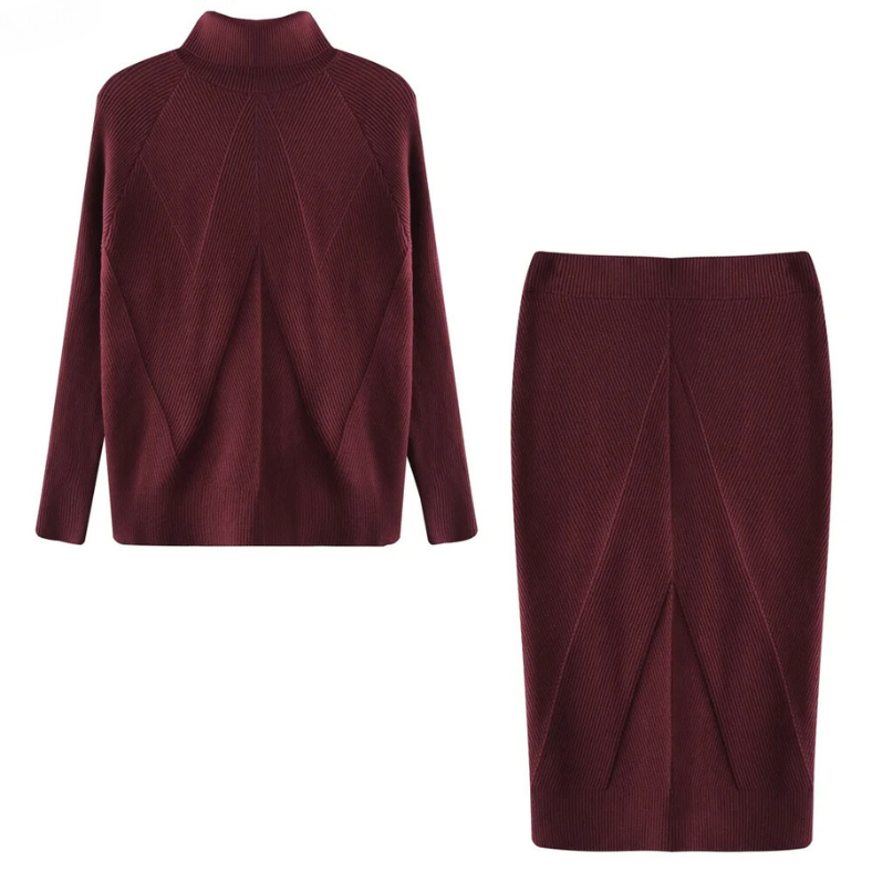 LD | Elegante ribtrui en rok set