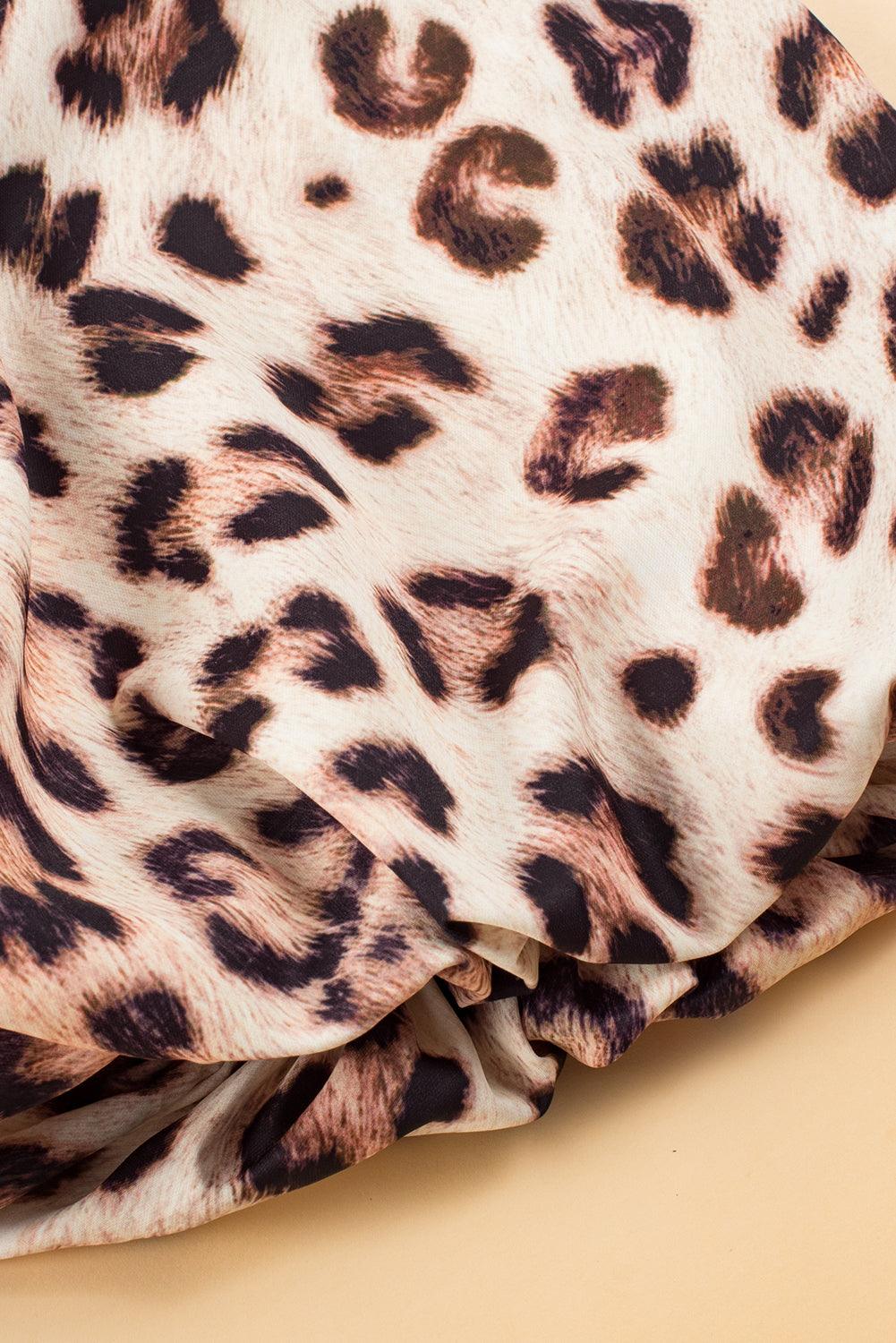 LD | Maxi-jurk met luipaardprint en pofmouwen voor dames