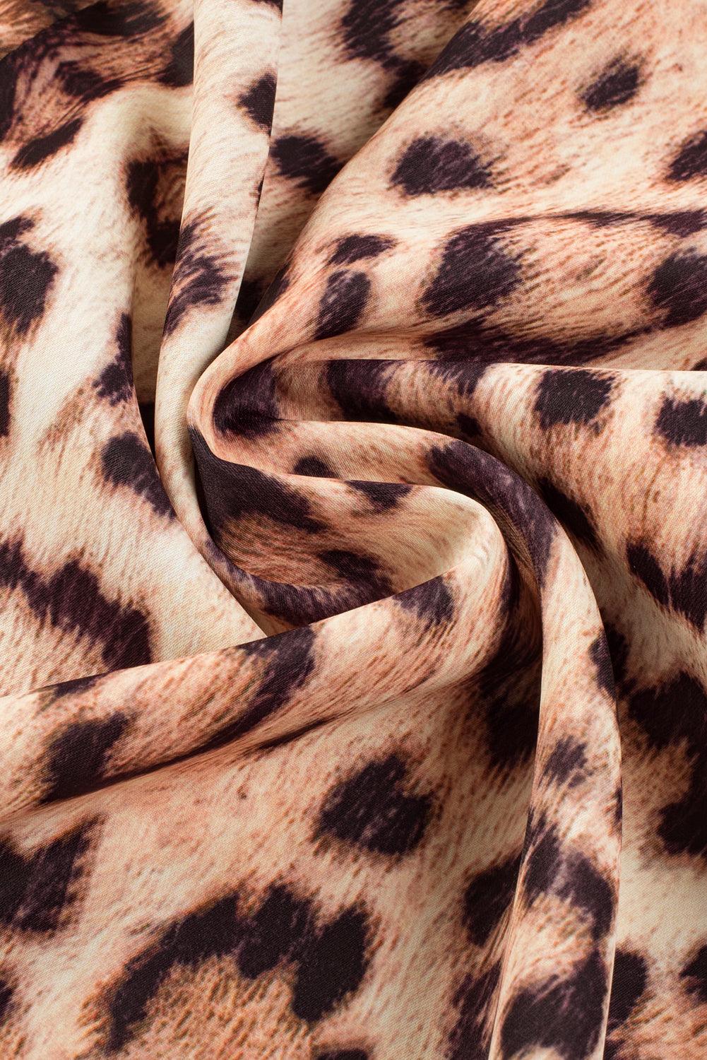 LD | Maxi-jurk met luipaardprint en pofmouwen voor dames