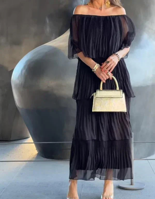 LD | Elegante lange chiffon jurk voor taarten