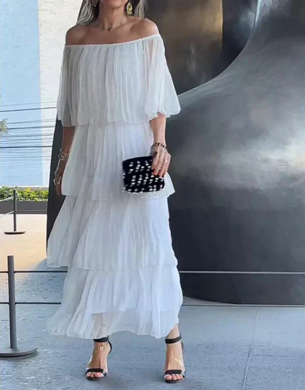 LD | Elegante lange chiffon jurk voor taarten