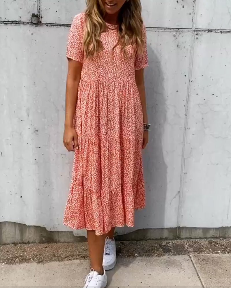 LD | Mira | Gebloemde midi-jurk