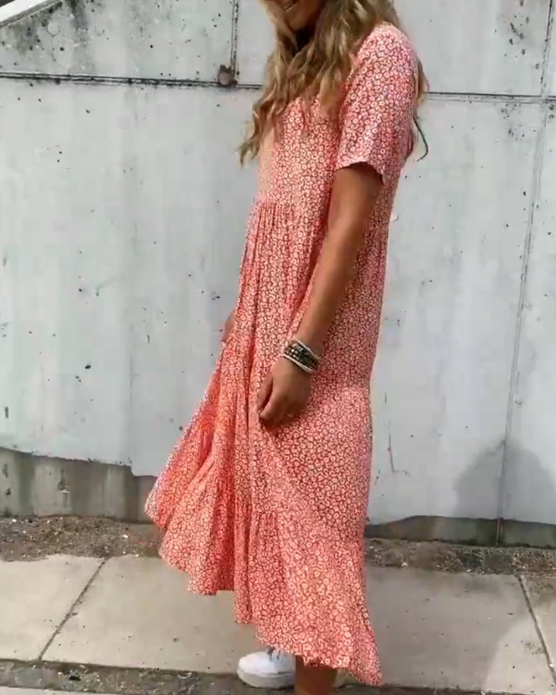 LD | Mira | Gebloemde midi-jurk