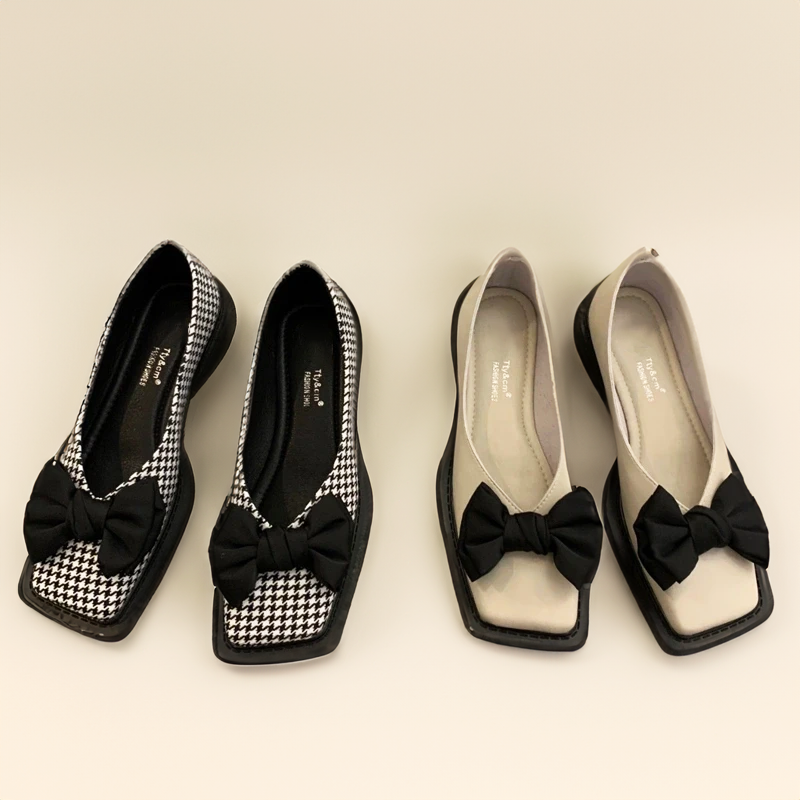 LD | Square toe platte mond loafers vrouwen loafers