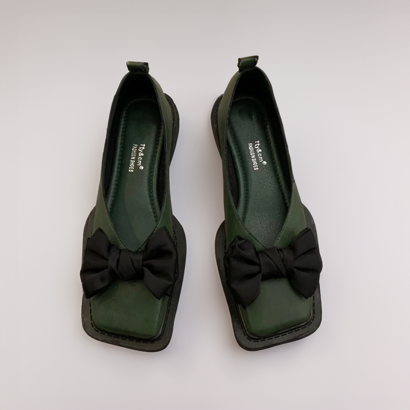 LD | Square toe platte mond loafers vrouwen loafers