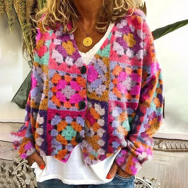 LD | Boho patchwork vest met bloemen