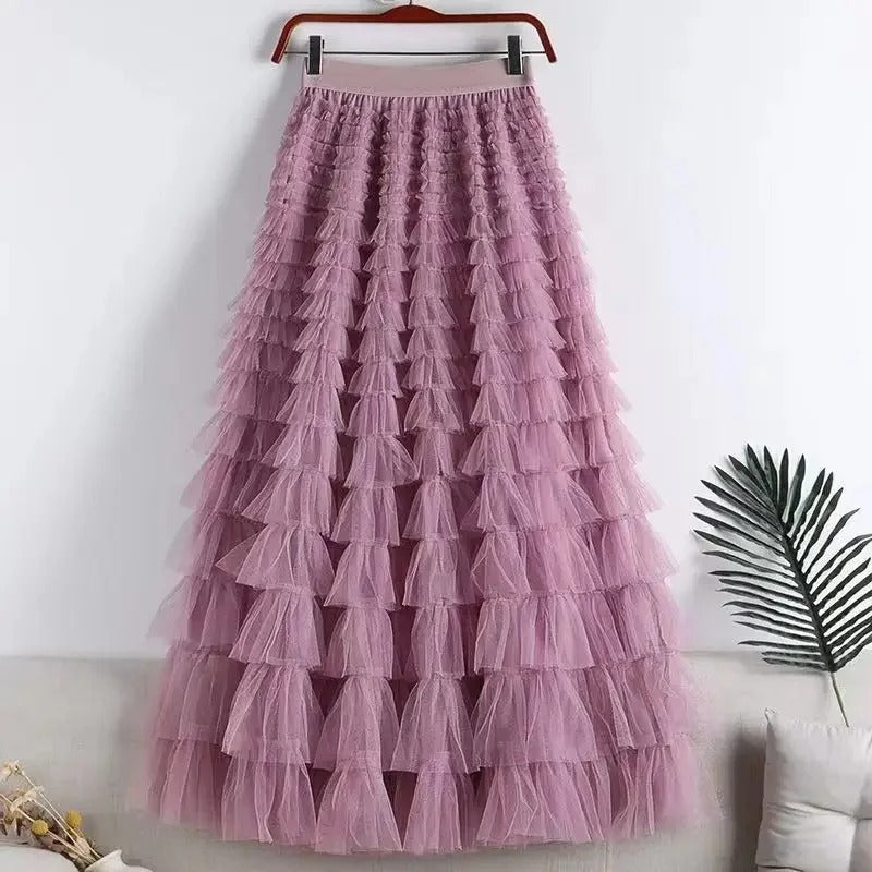 LD | Maxi rok met ruches en tule