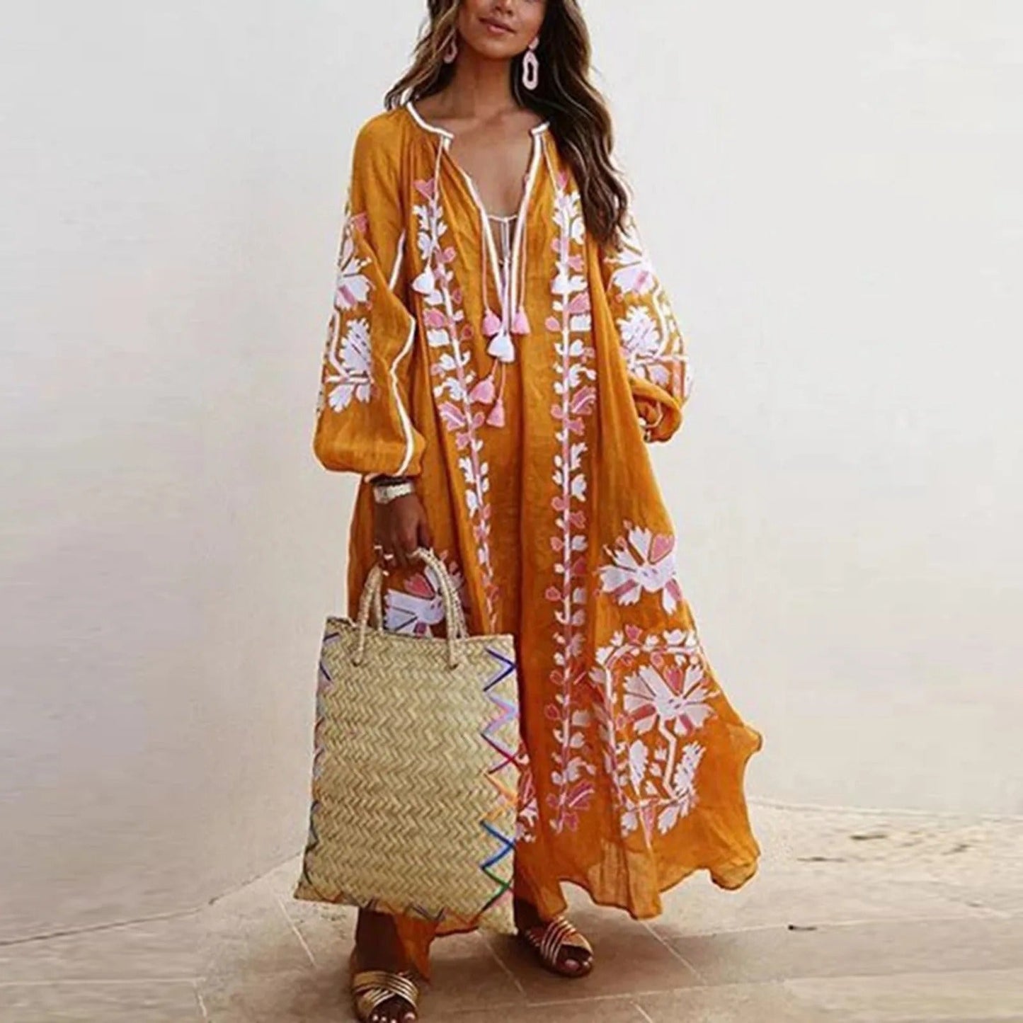 LD | Oversized jurken met vintage print