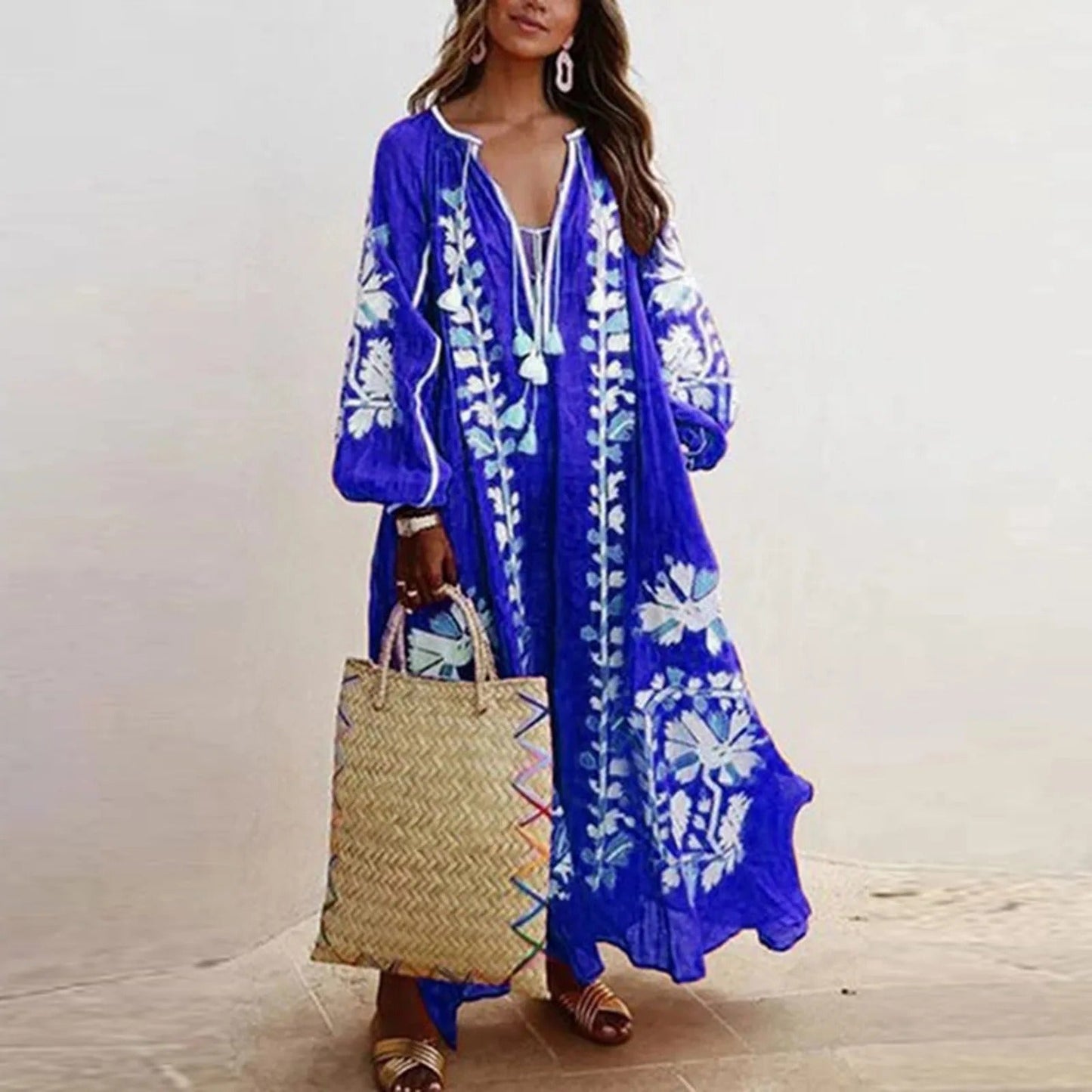LD | Oversized jurken met vintage print