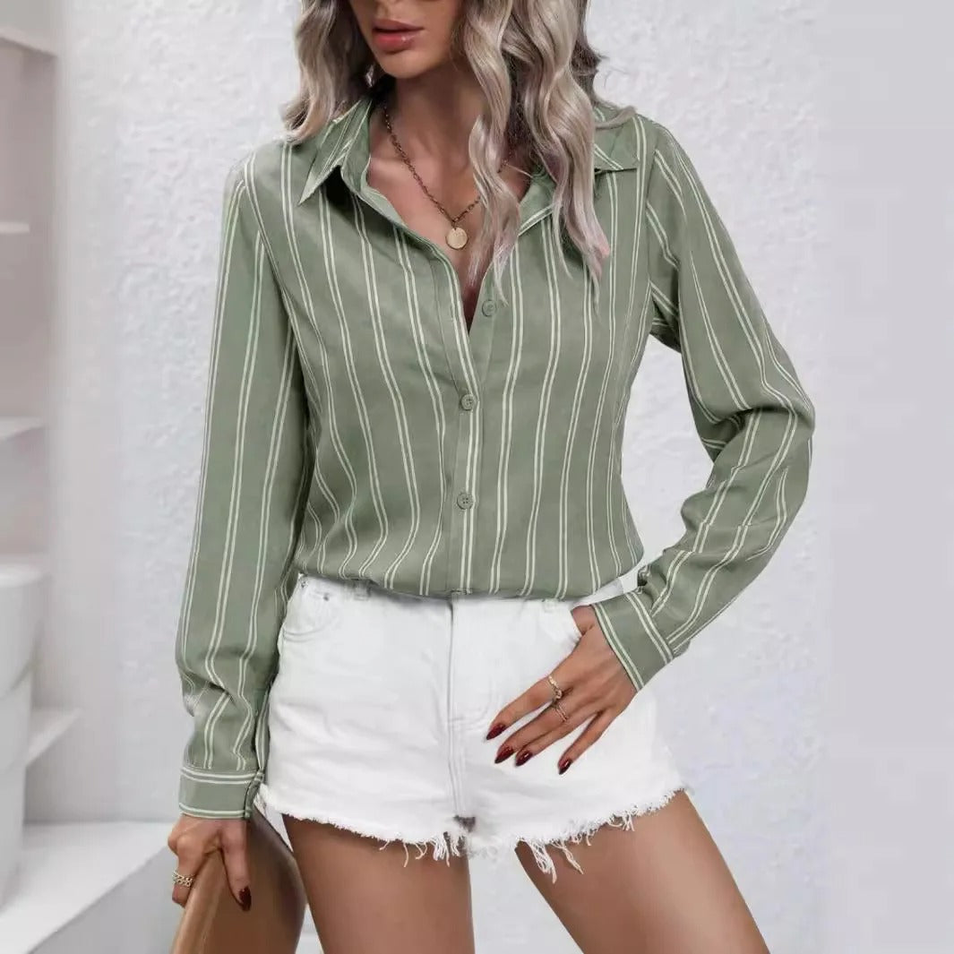 LD | Vintage en gestreepte button-up blouse