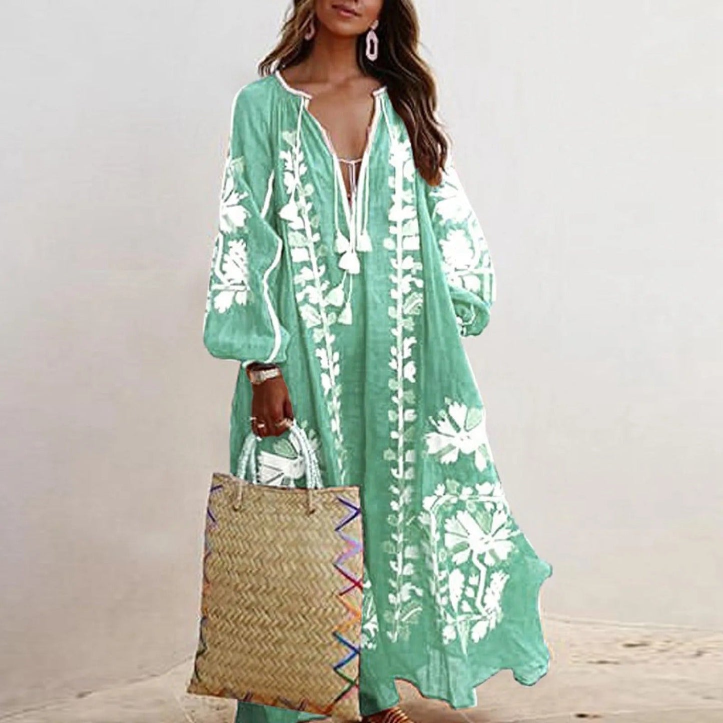 LD | Oversized jurken met vintage print