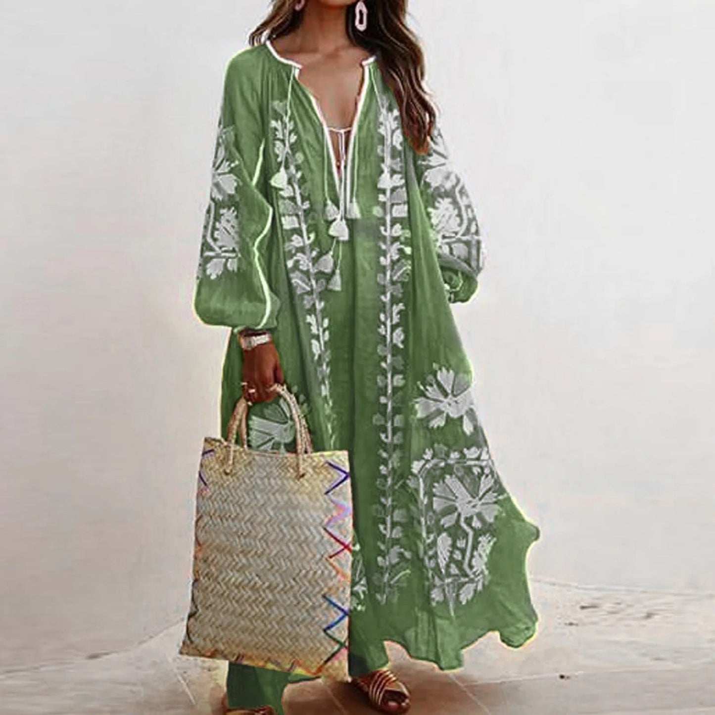 LD | Oversized jurken met vintage print