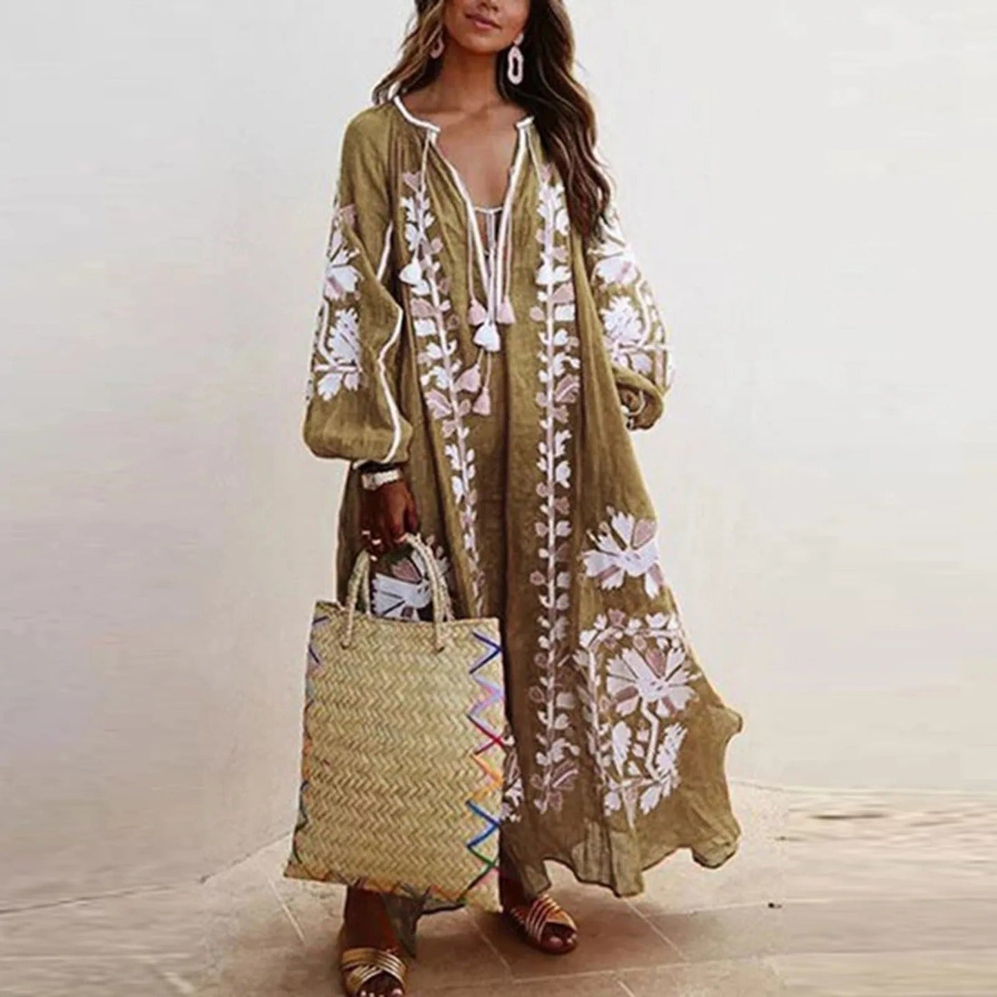 LD | Oversized jurken met vintage print