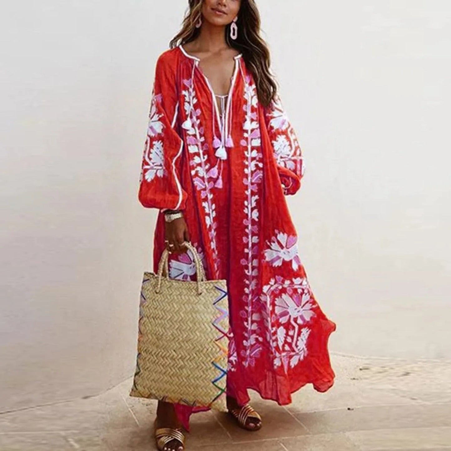LD | Oversized jurken met vintage print