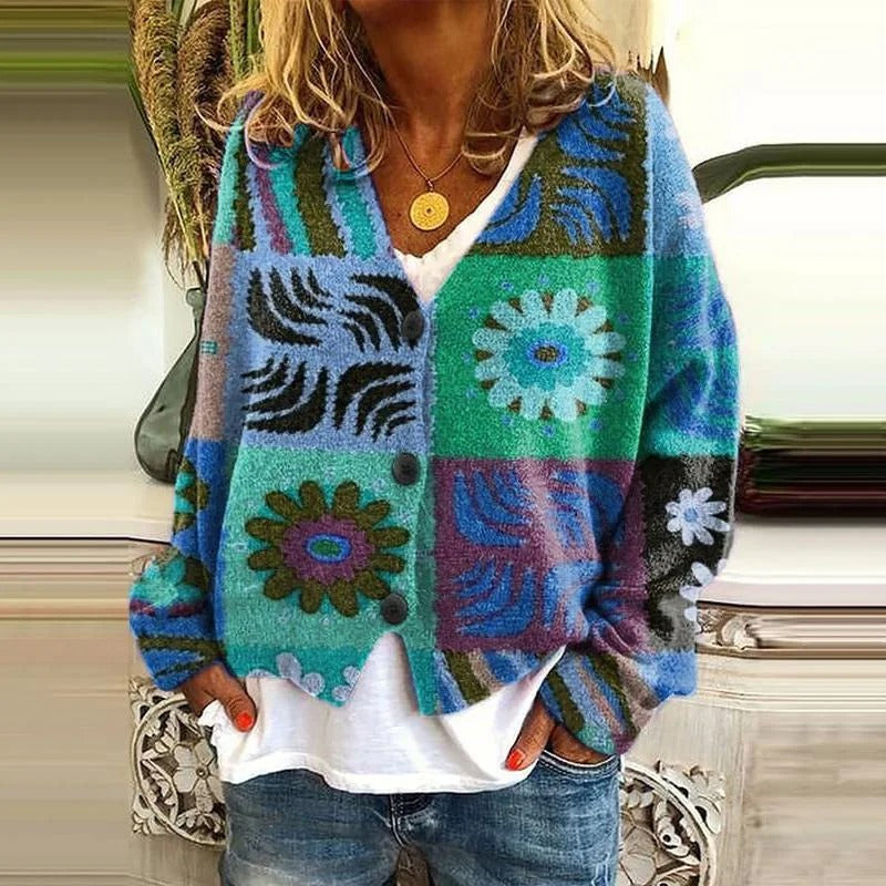 LD | Boho patchwork vest met bloemen