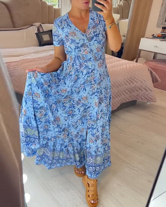 LD | Bloemige bohemien maxi jurk