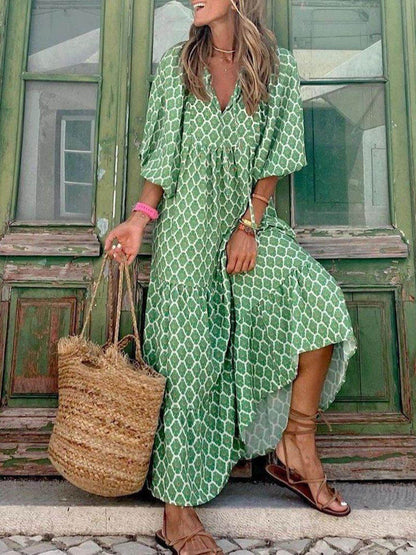 LD Bohème Gedrukte Maxi Dress