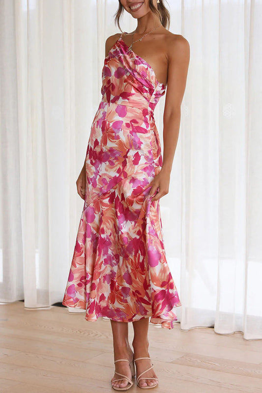 LD | Buy Myself Bloemen Bloemrijke Één Schouder Midi Dress