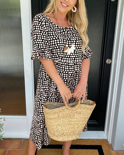 LD | Leslie | midi jurk met stippen