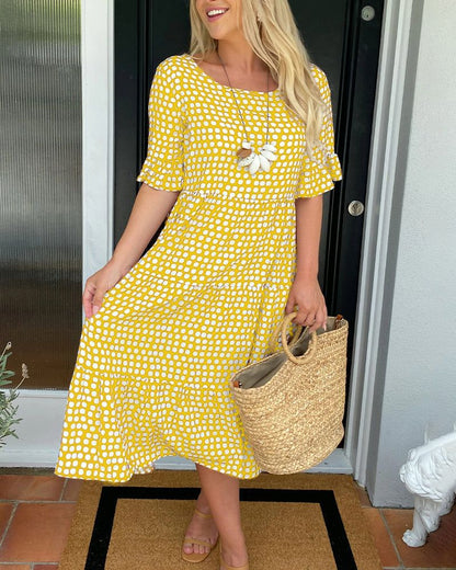 LD | Leslie | midi jurk met stippen