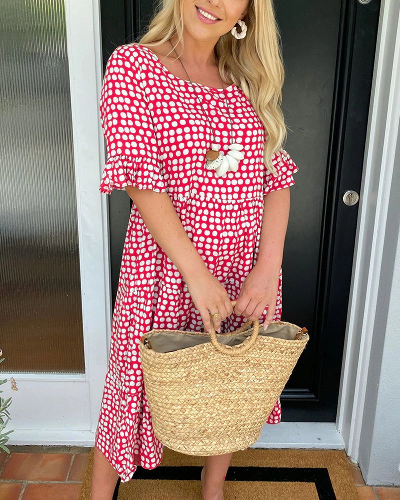 LD | Leslie | midi jurk met stippen