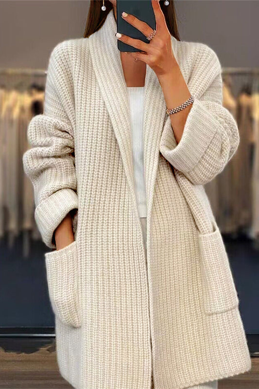 LD | Oversized gebreid vest met zakken aan de voorkant