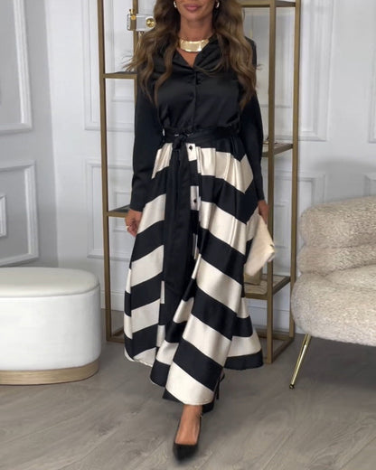 LD | Elegante gestreepte maxi jurk
