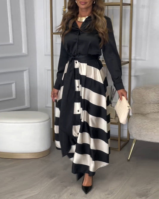 LD | Elegante gestreepte maxi jurk